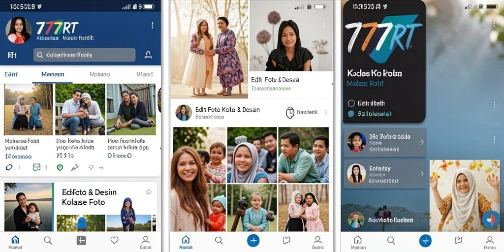 Tampilan antarmuka utama aplikasi Kolase Foto 777RT yang user-friendly.
