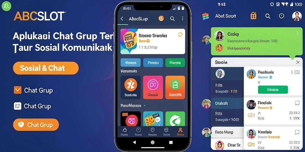 Screenshot utama ABCSLOT menampilkan tampilan antarmuka Chat Grup yang menarik.