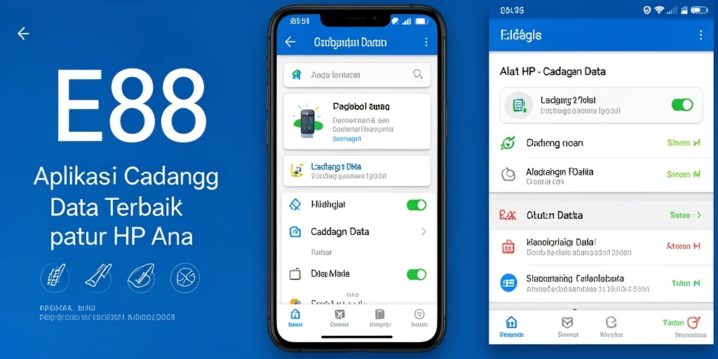 Tampilan antarmuka aplikasi E88 untuk cadangan data yang aman.