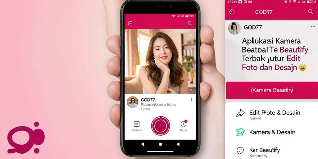 Tampilan antarmuka GOD77 dengan alat Kamera Beautify yang lengkap.