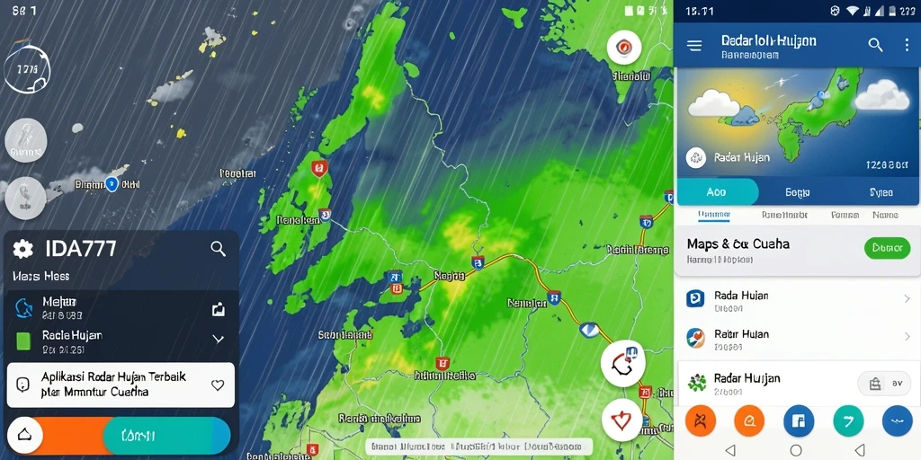 Tampilan antarmuka IDA777 yang menampilkan radar hujan secara real-time.