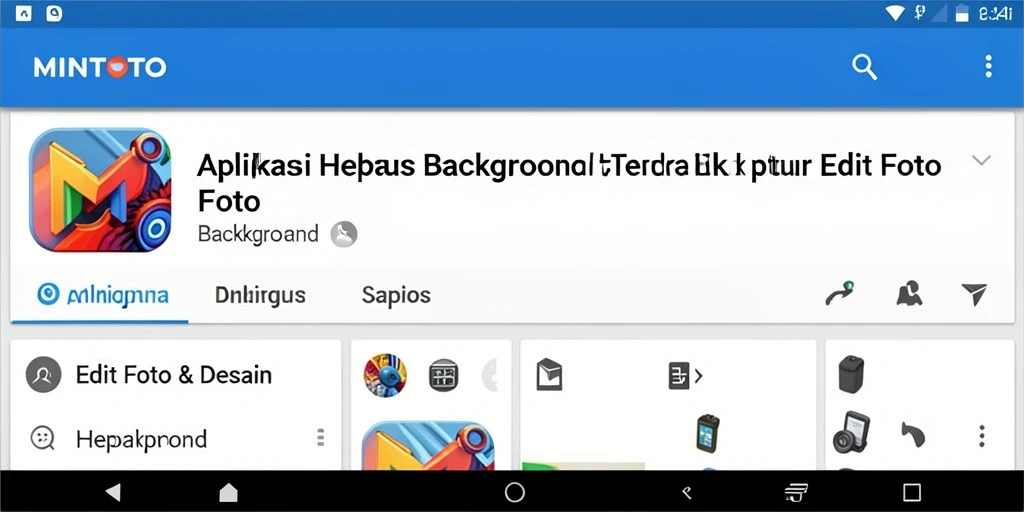Screenshot aplikasi MINTOTO menunjukkan antarmuka penghapusan background yang sederhana dan efisien.