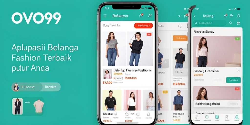 Screenshot aplikasi OVO99 menampilkan koleksi fashion terbaru dan antarmuka yang menarik.
