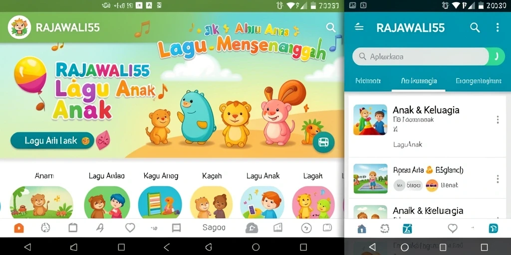Tampilan antarmuka aplikasi RAJAWALI55 yang menarik dan mudah digunakan.