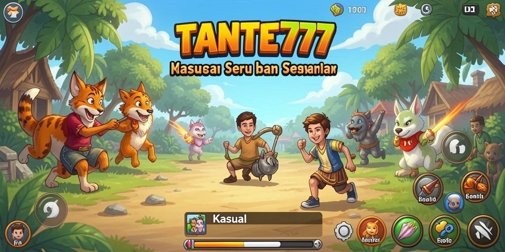 Screenshot antarmuka permainan <strong>TANTE777</strong> yang menunjukkan gameplay kasual yang menarik.