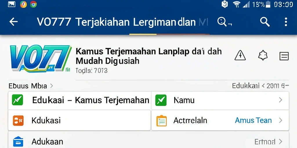 Antarmuka VO777 yang intuitif untuk terjemahan bahasa.