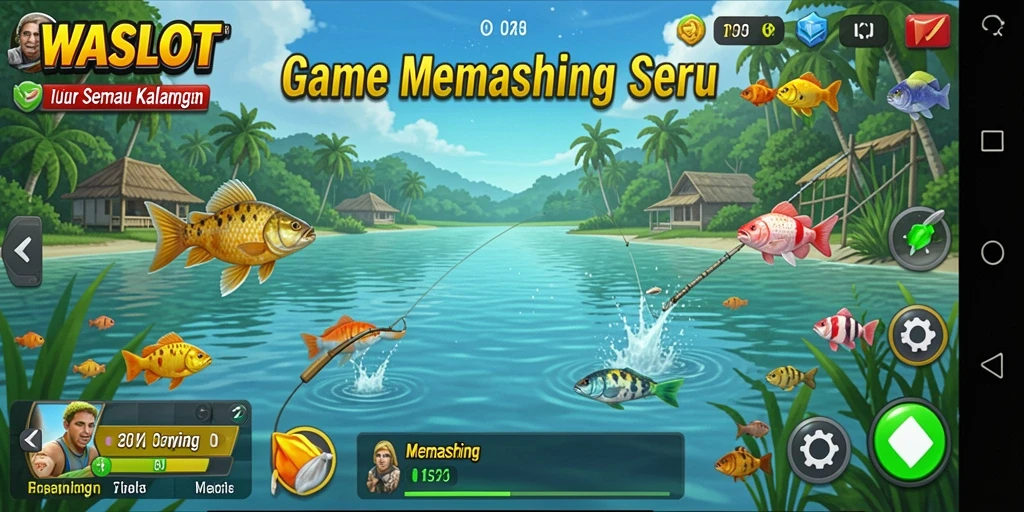 Antarmuka game WASLOT dengan fungsi memancing yang menarik.